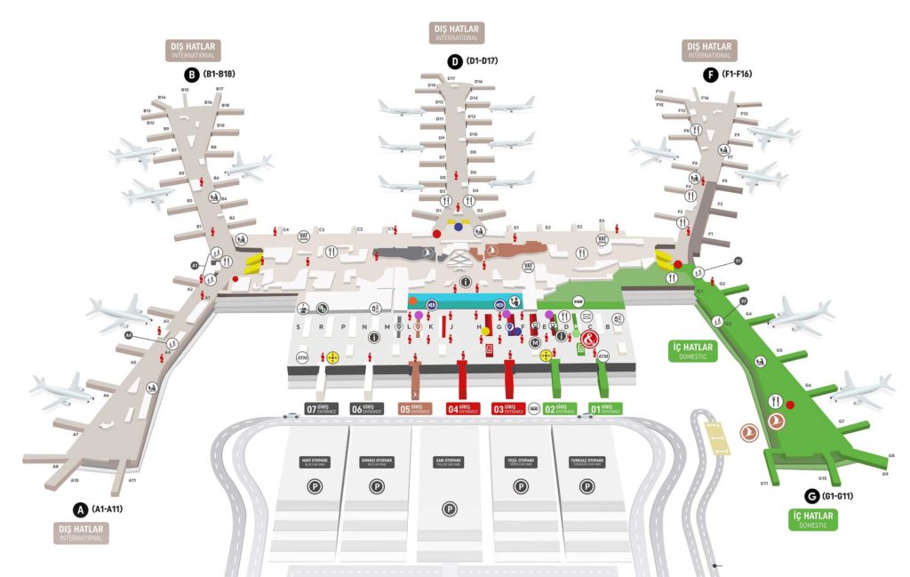 Схема терминала аэропорта Стамбул